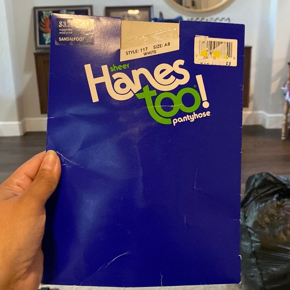 Vintage Hanes Too white size AB pantyhose used 90s costume recital